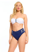 סט ביקיני סטרפלס קיתנוס - כחול לבן ן Morena