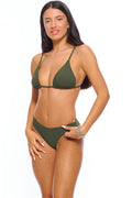 תחתון ביקיני כיווץ אחורי נילי - ירוק זית ן Morena