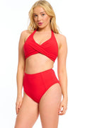 תחתון ביקיני פרינסס מחטב גבוה פריז - אדום ן Morena